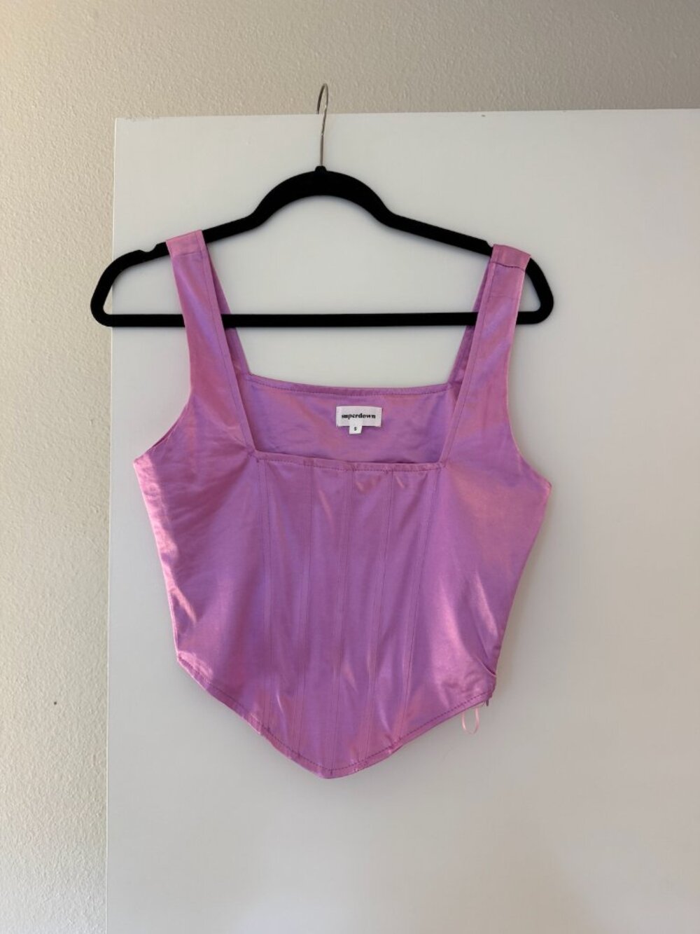 Pink/Fuscia Superdown Crop Top - Size S